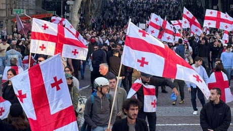 Élections en Géorgie : des «manifestants pacifiques» réclament une révolution sous les drapeaux de l’UE et des États-Unis