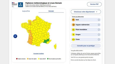 Météo-France alerte pour le 23 octobre : vents violents et risques de submersion